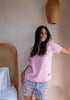 Women Summer Pajama set Rose T-shirt + Leopard Short